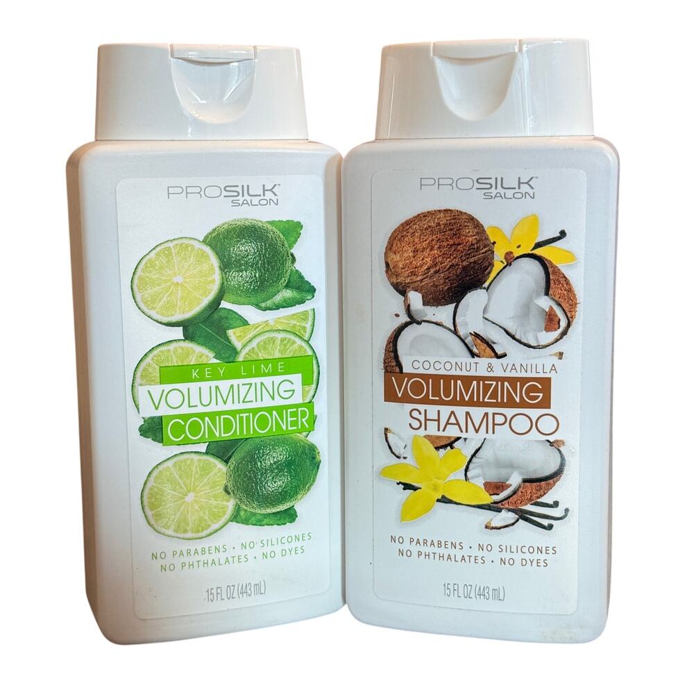 ProSilk Salon Shampoo Conditioner 15 oz Lot 2 Volumizing Coconut Vanilla Lime